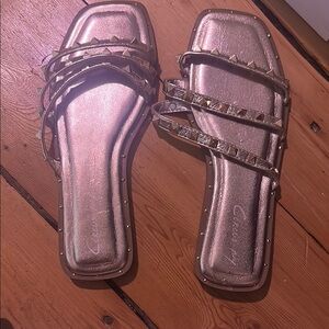Chic Rose Gold Studded Sandals
